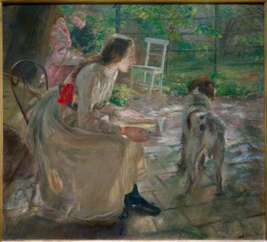 Kunstnerens døtre i hagen